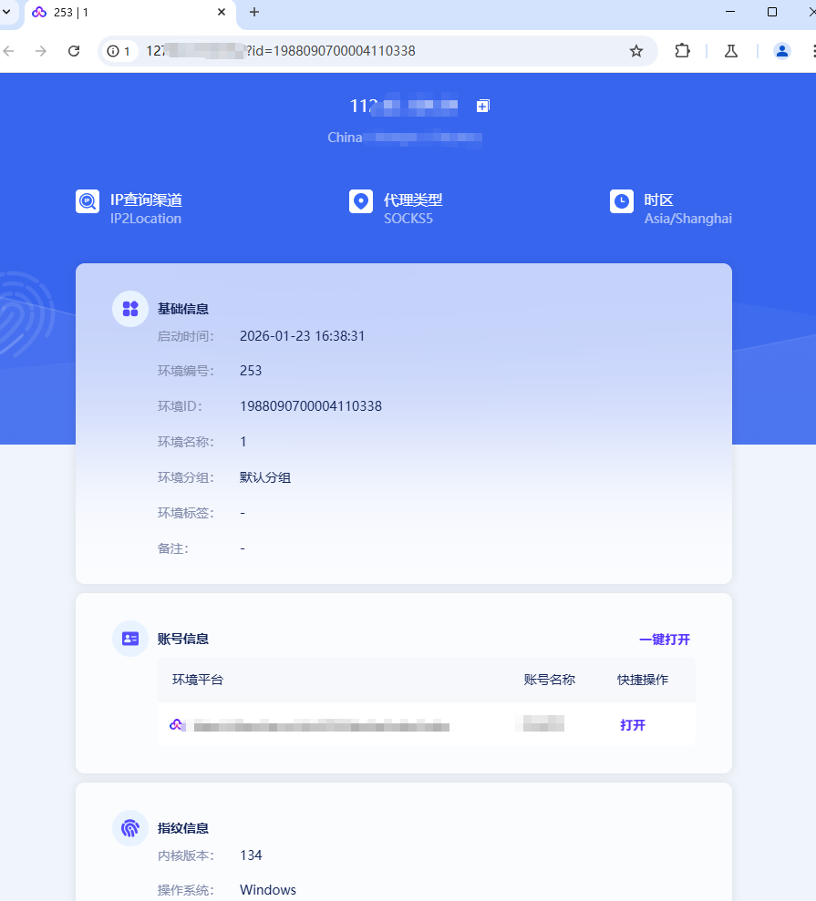 环境启动成功页面