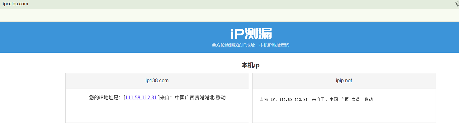 IP查询验证结果